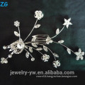 Fashion sliver plated metal hair accessories princess crystal flower bridal combs